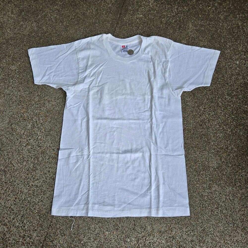 Vtg 90s HANES Plain Earthtone Minimal Pocket Tee Shirt Sm Fit